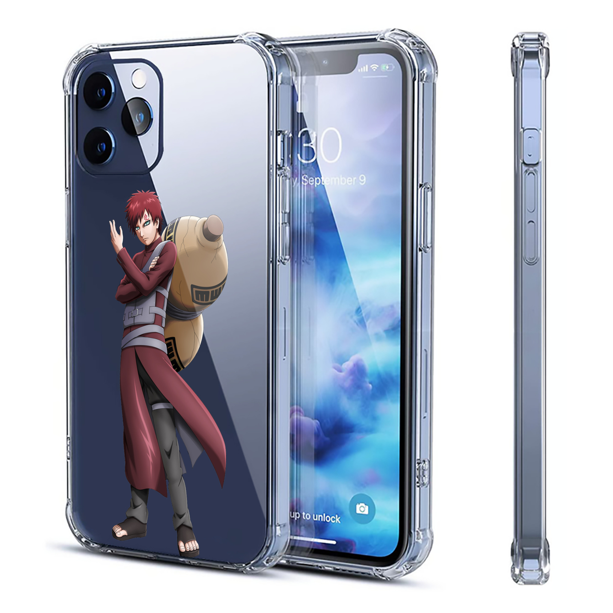 （画像用） NARUTO -ナルト- ガアラ Gaara 【iPhone 12シリーズ対応】透明スマホケース（クリアソフトケース）